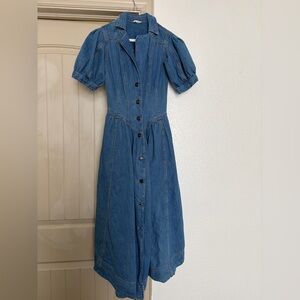 Pilcro Indigo Button-Down Midi Dress